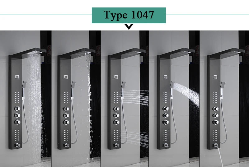 LED Shower Panel Massage Jet Shower System