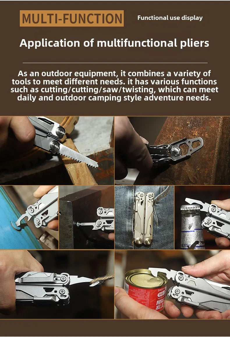 Folding Stainless-Steel Pliers Multitool