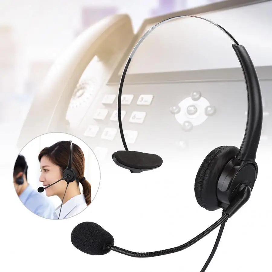 Wired Monaural Headset for Compatible Desk Phones