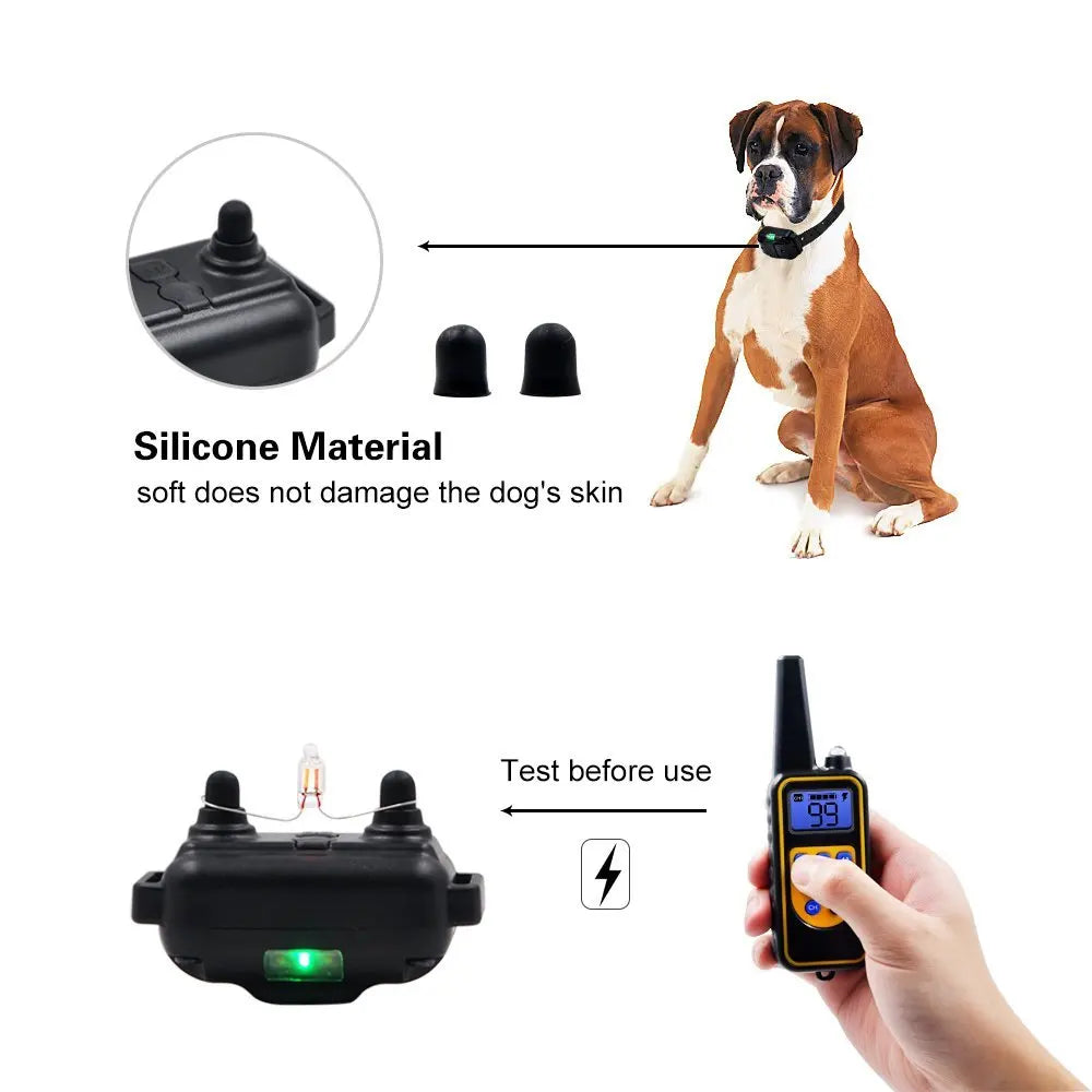 Electric Pet Dog Training Collar Shock Training Collar Electronic Remote Control Waterproof Rechargeable 
