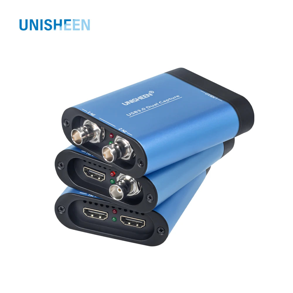UNISHEEN HD Video Capture Box 2 Channel HDMI Picture-in-Picture Video Recorder with Screen MP4 Support SD Card U Disk Storage 10
