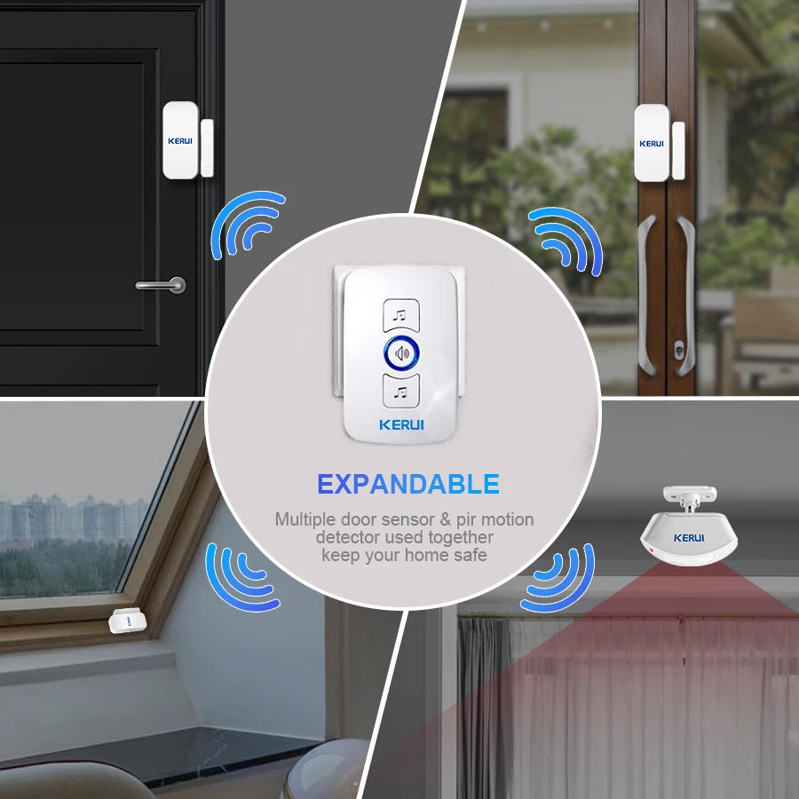 KERUI Wireless Door Sensor Doorbell with 60 Chimes, 500ft Range