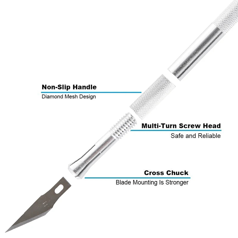 Cuchillo para manualidades de metal: opciones de mango y kit