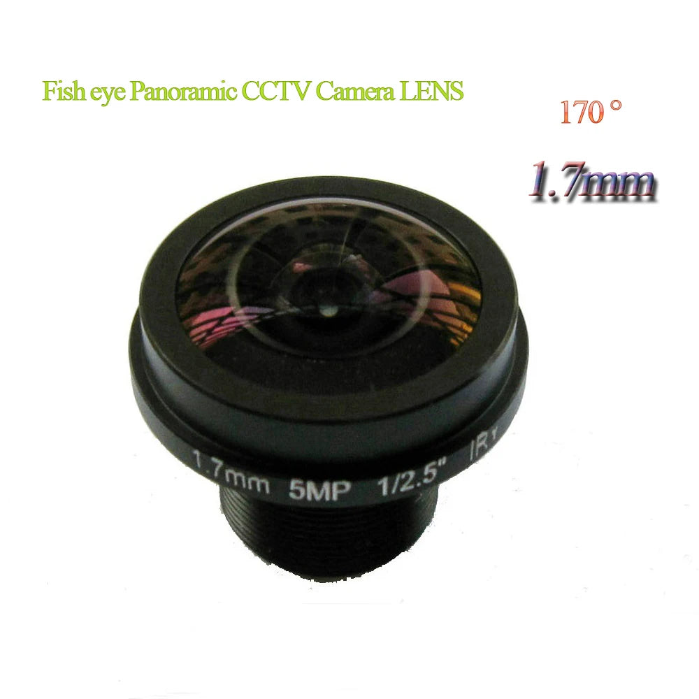 5MP 1/2.7 Inch M12 1.7mm Fisheye CCTV Lens 180 Degree View Angle