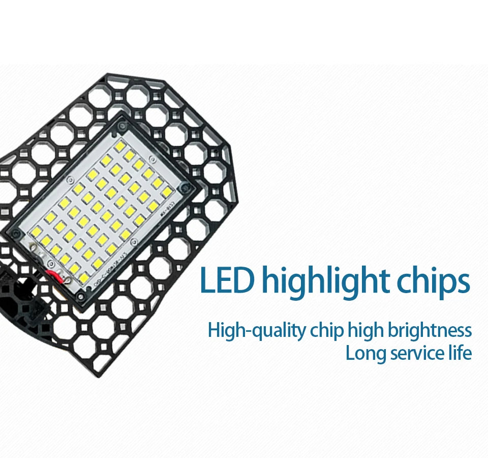 E27 LED Garage Light with 3 Adjustable Panels