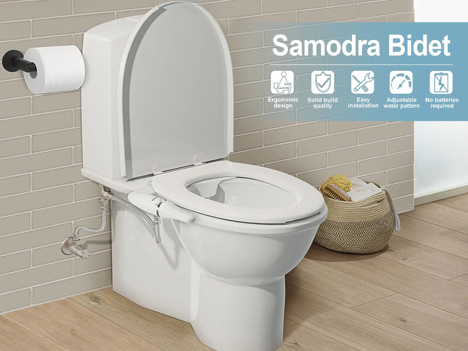 Ultra-Slim Toilet Bidet Attachment with Adjustable Water Pressure