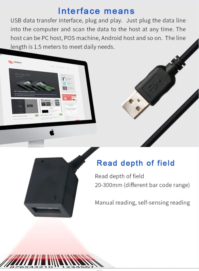 WH-3216 Embedded USB Barcode Scanner