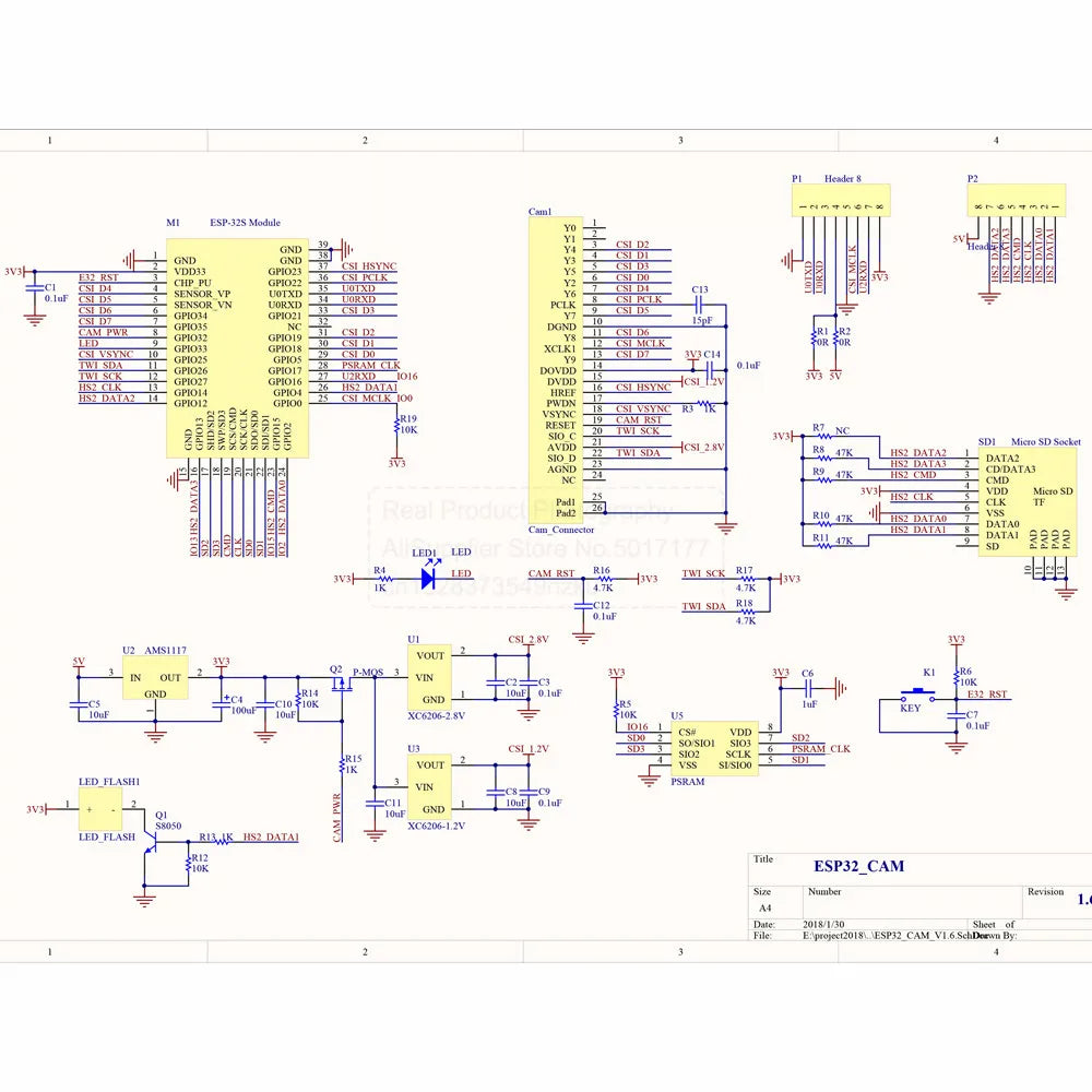 ESP32-CAM OV2640 Camera Module Kit