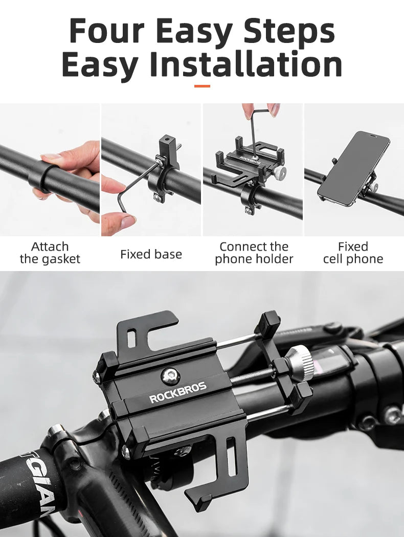 Aluminum Motorcycle Phone Mount with Secure 5-Claw Grip