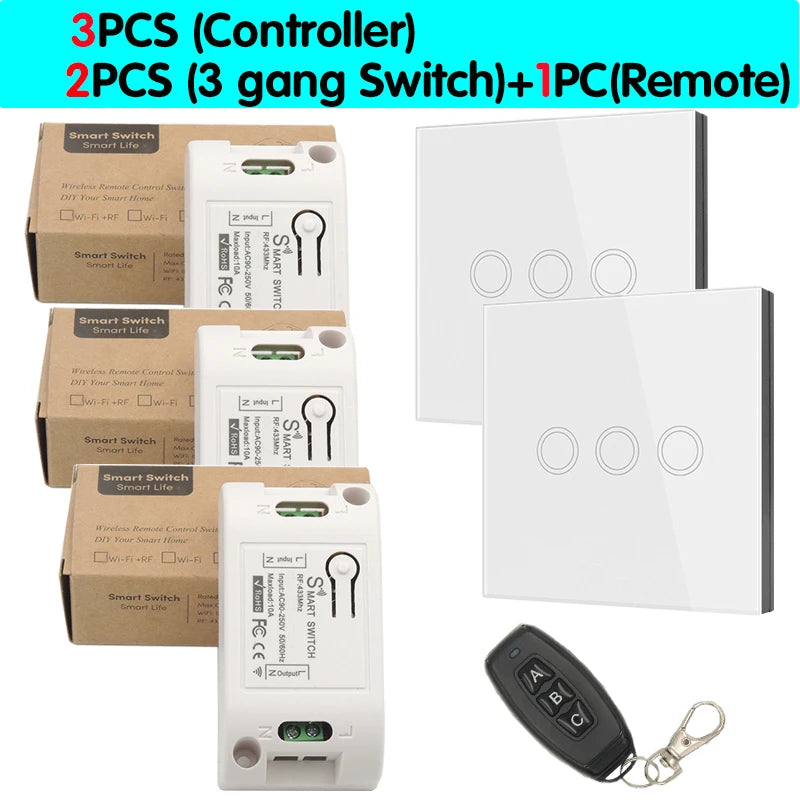Wireless Wall Switch and Receiver - Gang Options