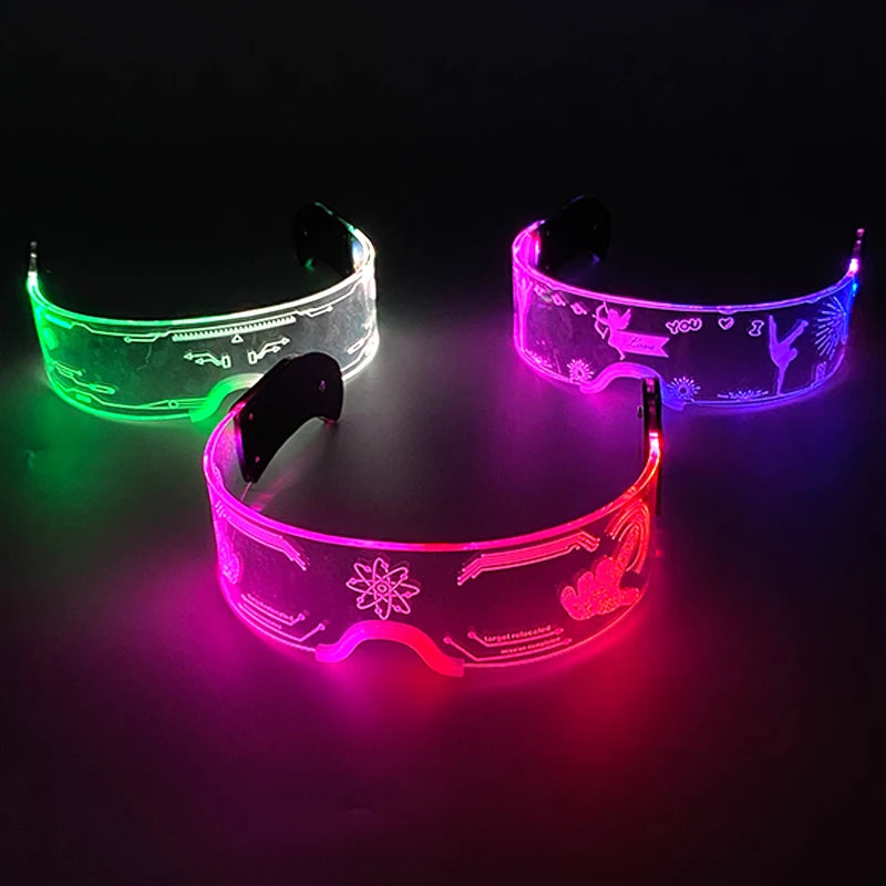 Cool Luminous Colorful LED Light Up Glasses Glowing Neon Light Flashing Party Glasses For Nightclub DJ Dance Party Decor 