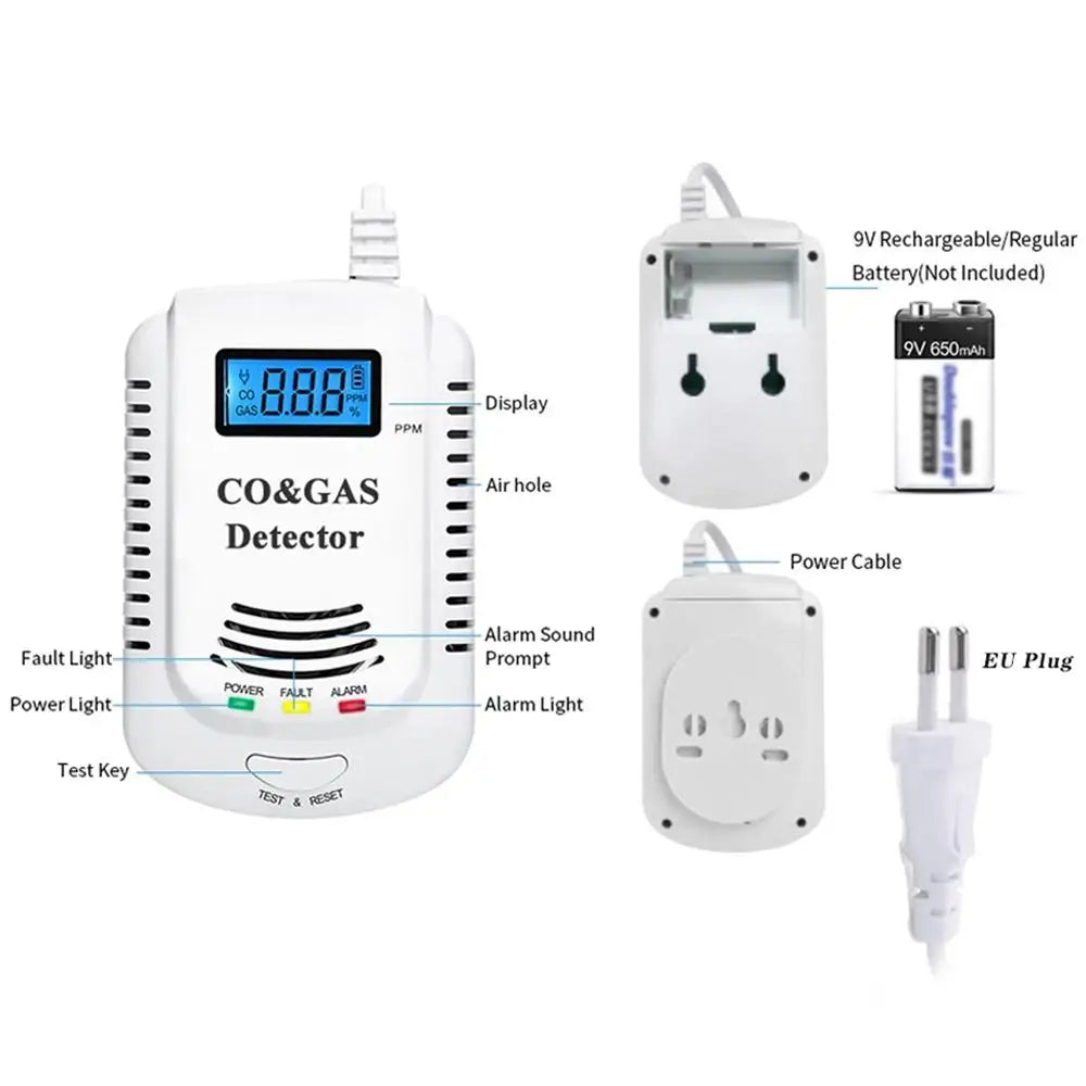 Allarme combinato per monossido di carbonio e gas FD808M