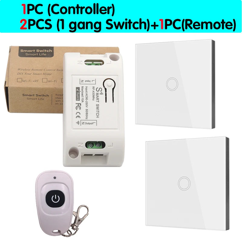 Wireless Wall Switch and Receiver - Gang Options