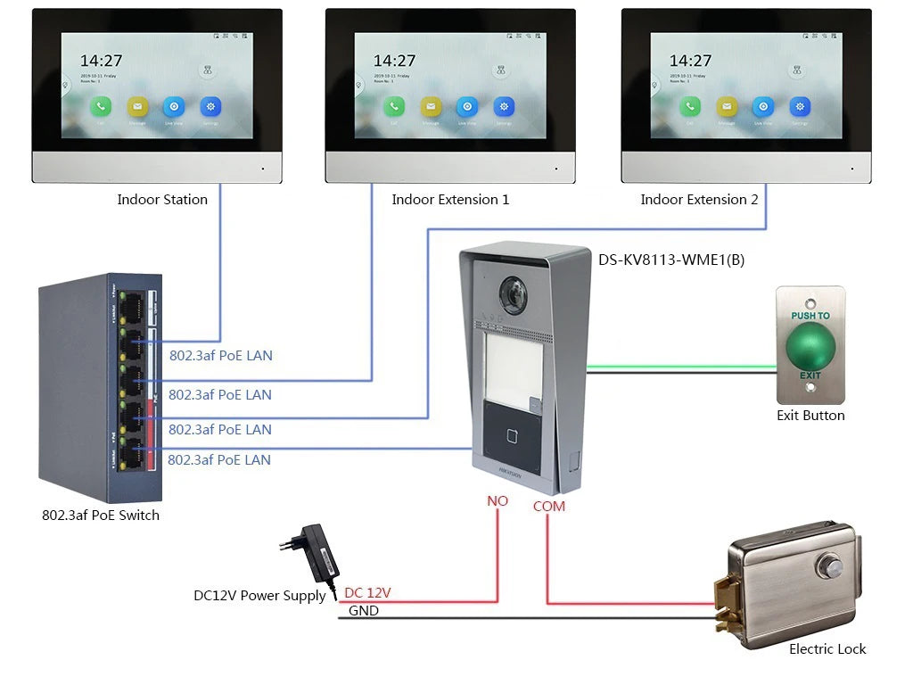 HIKVISION international version Multi-Language DS-KH6320-WTE1 Indoor Monitor,802.3af POE, app Hik-connect,WiFi,Video intercom Spy-shop.com