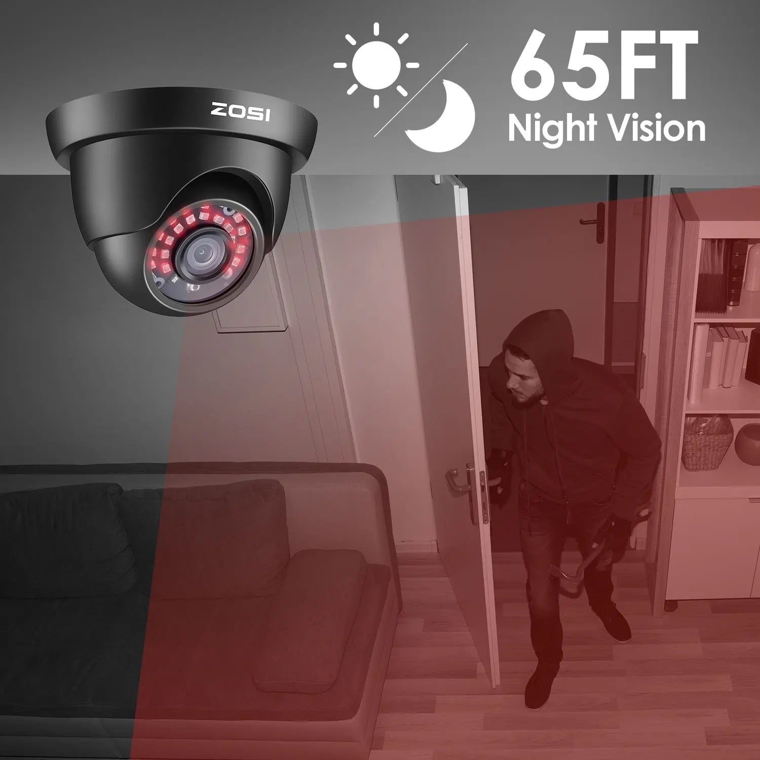 1080P TVI Dome Security Camera with Night Vision and IP66