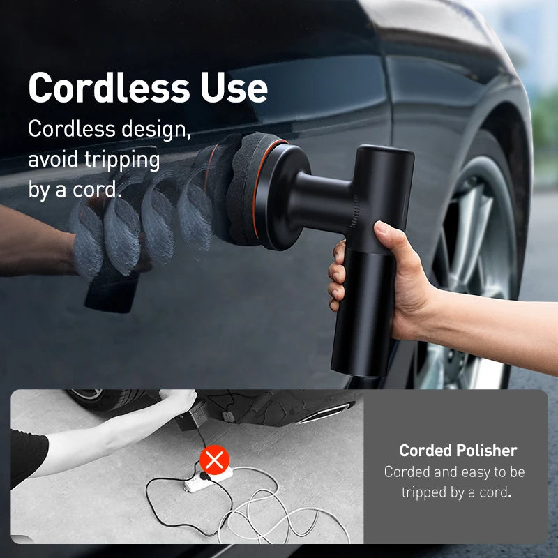 Baseus Car Polisher Machine Wireless Electric Polishing Wax Tool Adjustable Speed Cordless Auto Polish Waxing Machine 
