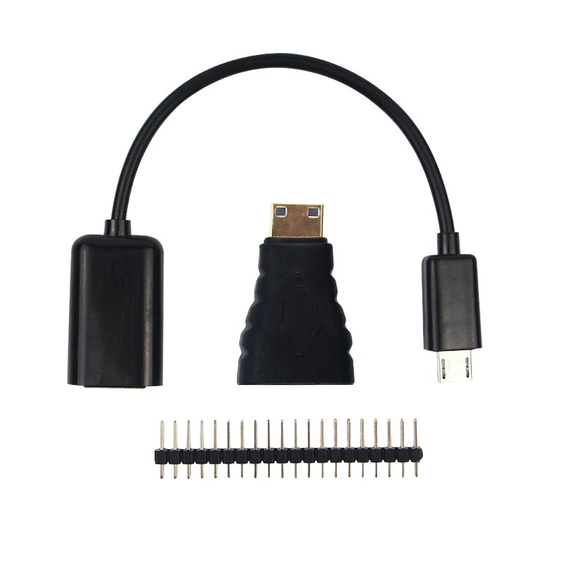 Pi Zero Accessory Kit with Mini HDMI Adapter, OTG Cable and Header