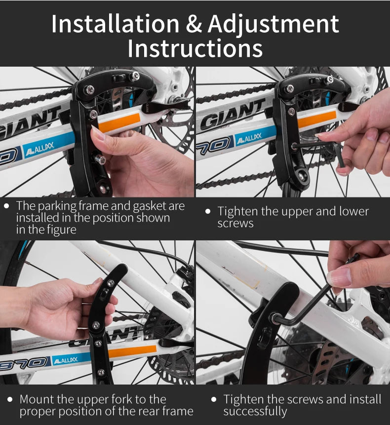 Adjustable Bicycle Kickstand Aluminum Alloy Stable Bike Support Stand