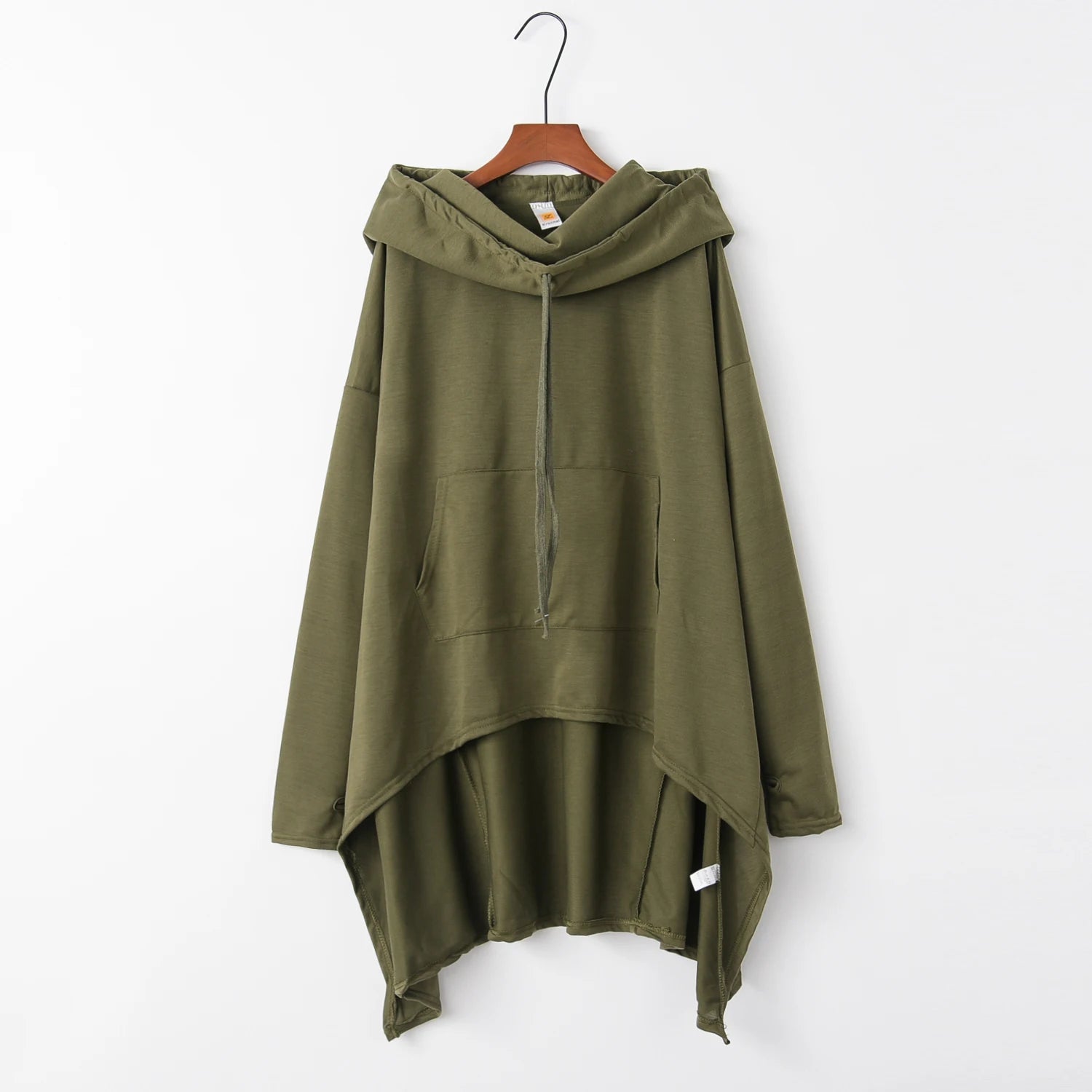 Damklänning med lång, lös hoodie och fickor i enfärgat utförande
