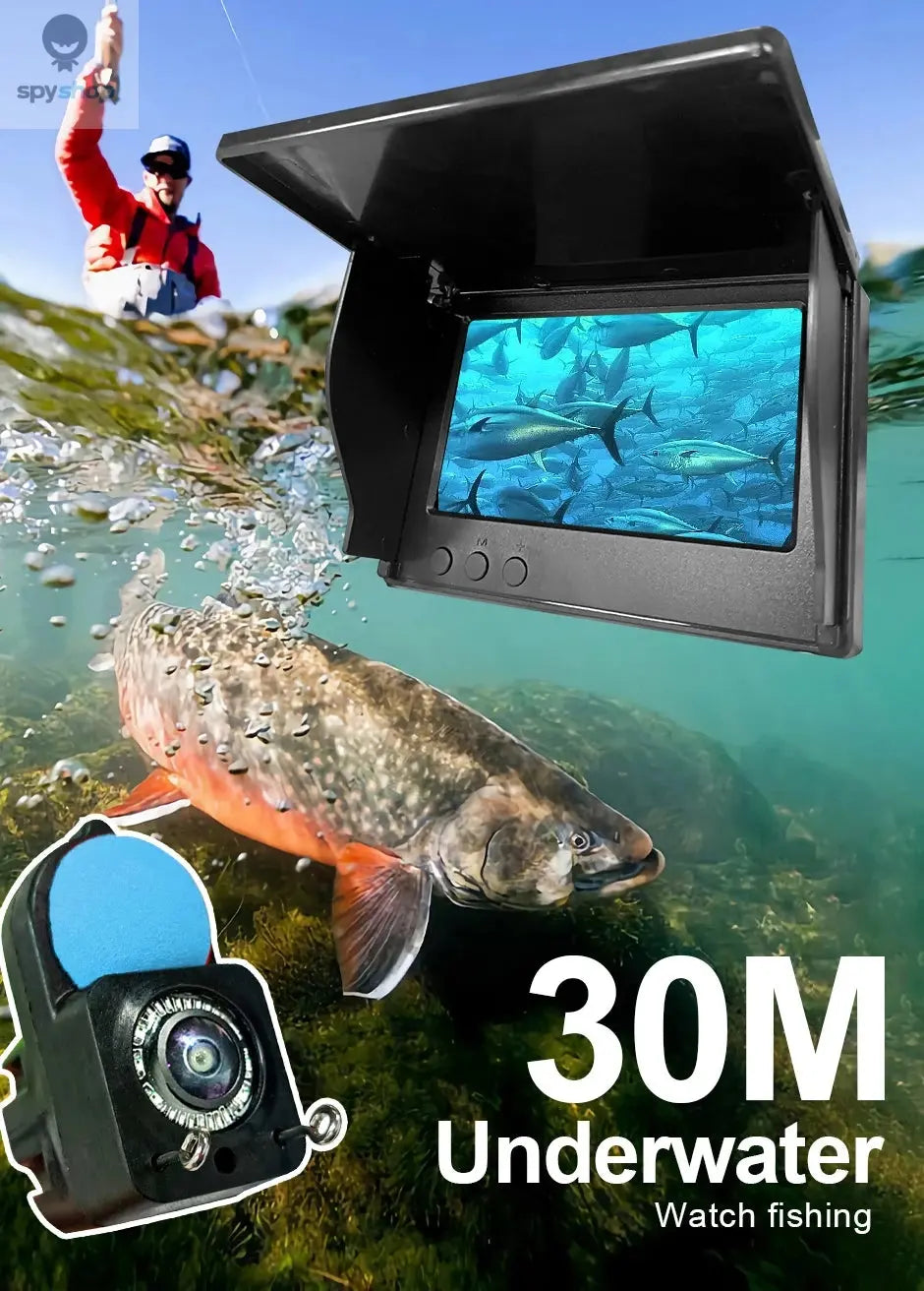 HEERAK Portable Fish Depth Finder Water Handheld 1080P 4.3 Inch LCD Fish Finder Underwater 220° Fishing Camera With Night Vision Spy-shop.com