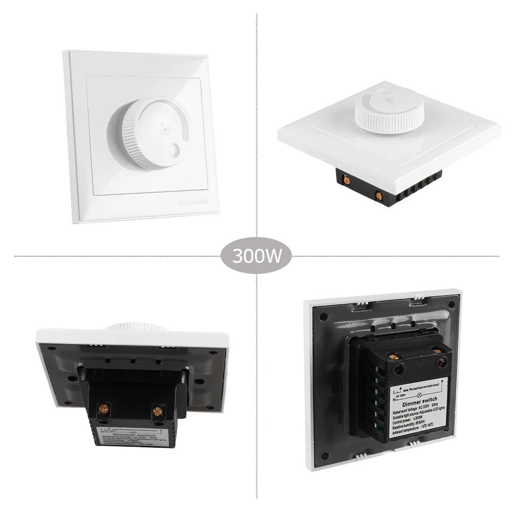 Wall Dimmer Switch for Dimmable LED Lights, 300/600/1000 W