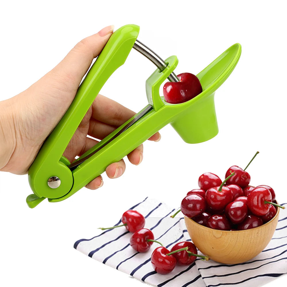 HOOMIN Cherry Core Seed Remover Kitchen Accessories Useful Olives Go Nuclear Device Cherry Pitter Plastic Fruits Gadgets Tools 