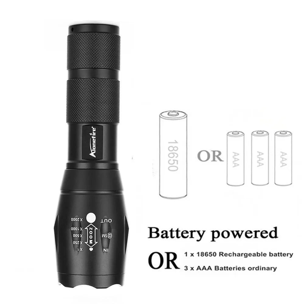 E17 Red-Light Zoom Flashlight
