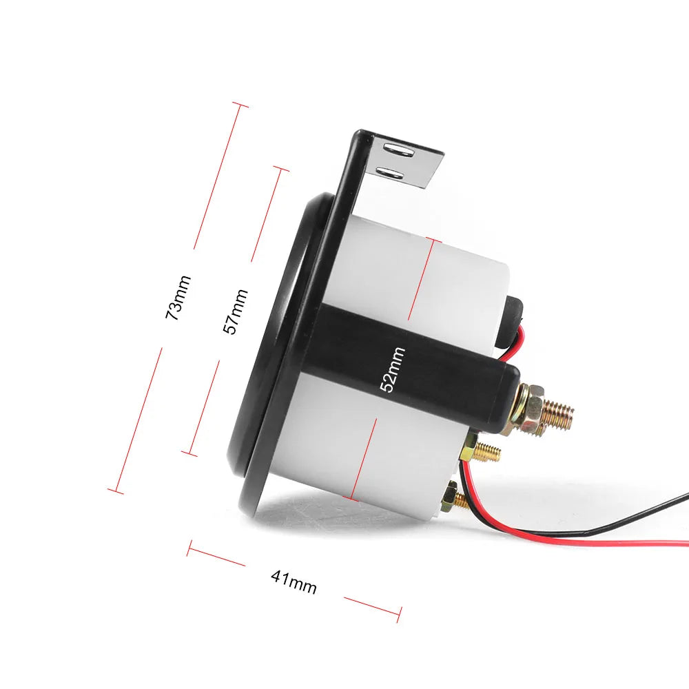 Mjerač 2INCH 52MM, crni, voltmetar, mjerač temperature vode i ulja, tlaka ulja i razine goriva, ampermetar, komplet s trostrukim mjeračem za automobil