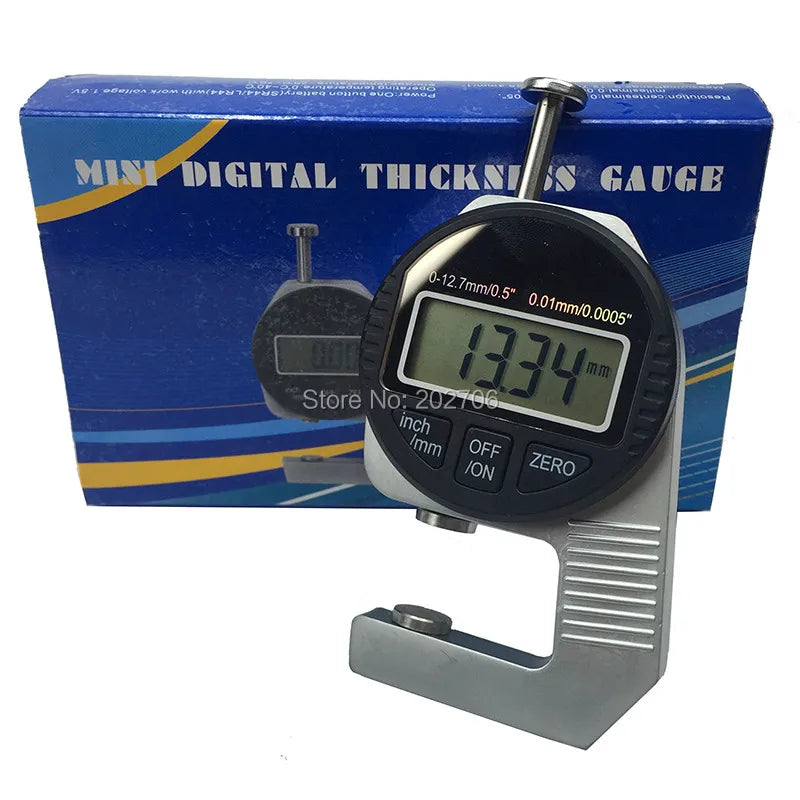 Digitálny hrúbkomer, merací nástroj 12,7 mm, číselníkový merací prístroj, prenosný elektronický číselníkový indikátor hrúbky, mini 0,01 mm