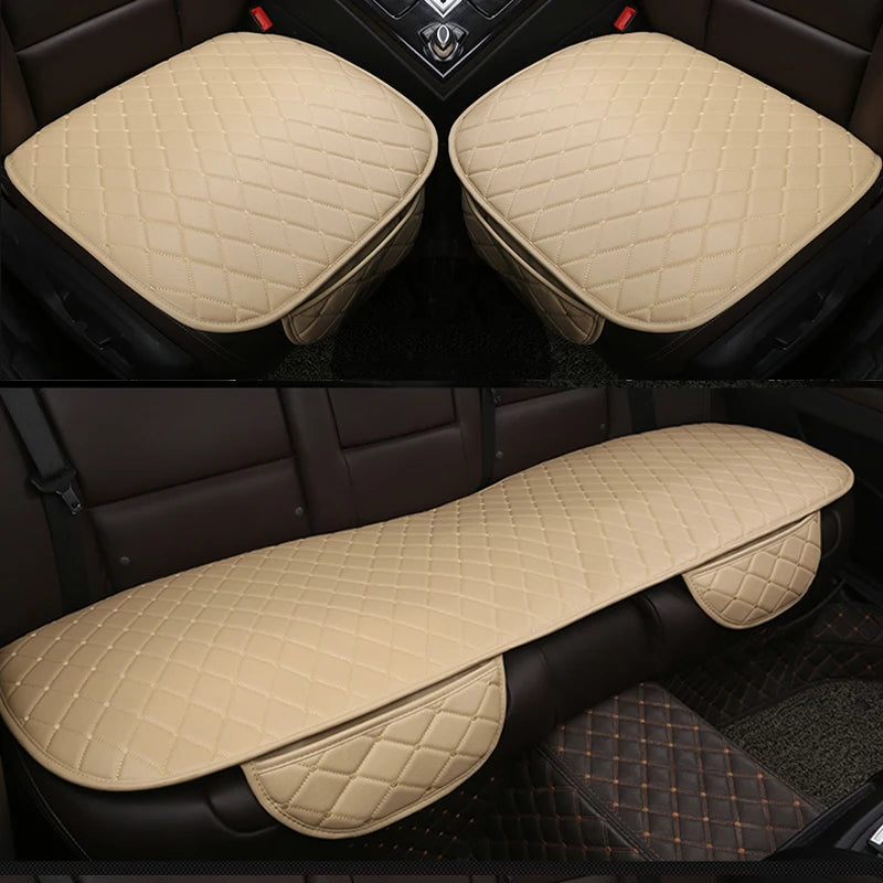 SEAMETAL Car Seat Cover Pu Leather Auto Seat Cushion Universal Four Seasons Breathable Chair Protection Mat Pad Car-Styling