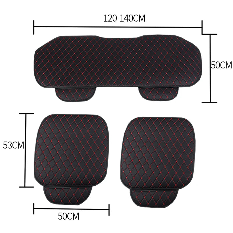 SEAMETAL Car Seat Cover Pu Leather Auto Seat Cushion Universal Four Seasons Breathable Chair Protection Mat Pad Car-Styling