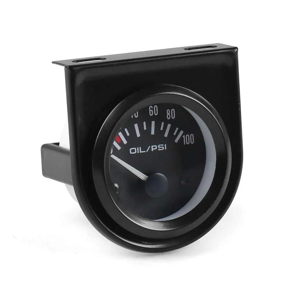 Mjerač 2INCH 52MM, crni, voltmetar, mjerač temperature vode i ulja, tlaka ulja i razine goriva, ampermetar, komplet s trostrukim mjeračem za automobil
