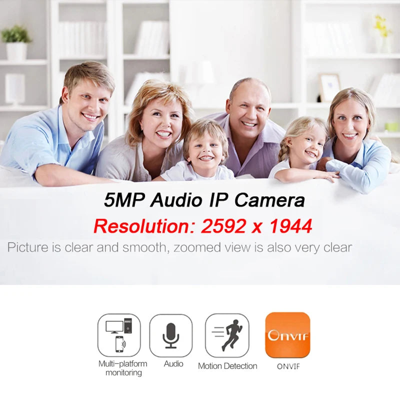 JIENUO 5MP Mini IP Camera Poe Audio Micro Cctv Security Video Surveillance IPCam Indoor Onvif HD Network Home Cam ICSee Xmeye 