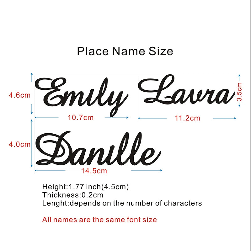 Custom Wedding Place Cards Personalized Names Place name settings Guest name tags party decoration Wedding Signs Calligraphy