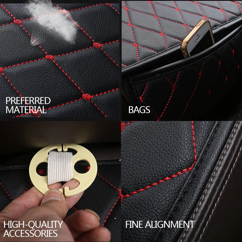 SEAMETAL Car Seat Cover Pu Leather Auto Seat Cushion Universal Four Seasons Breathable Chair Protection Mat Pad Car-Styling