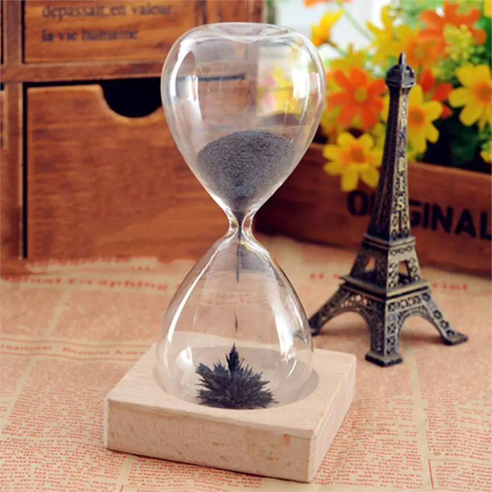 Magnetic Glass Hourglass Desk Ornament