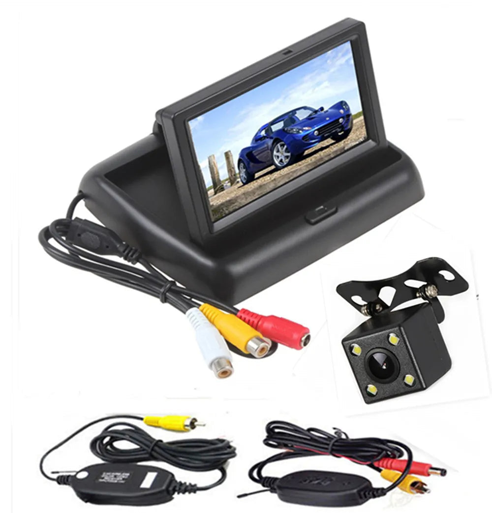 4.3 inch TFT LCD screen Car Monitor Rearview Reverse Parking Monitor with 2-channel Video Input,Camera optional 