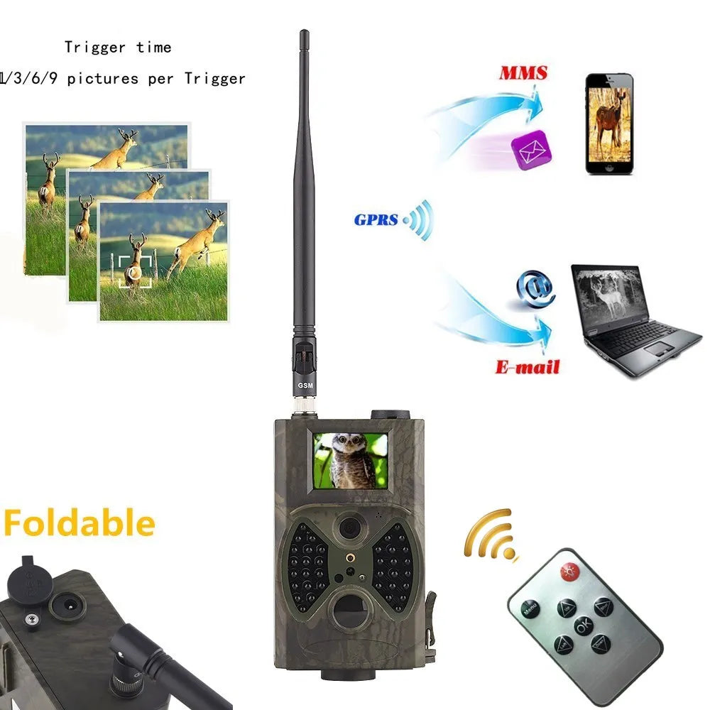 16MP Night Vision Hunting Trail Camera 2G MMS SMS SMTP HC300M Celluar Waterproof  Wildcamera Wireless Photo Trap Surveillance 