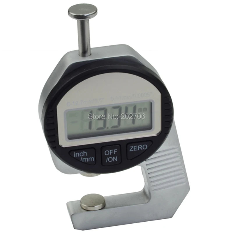 Digitálny hrúbkomer, merací nástroj 12,7 mm, číselníkový merací prístroj, prenosný elektronický číselníkový indikátor hrúbky, mini 0,01 mm
