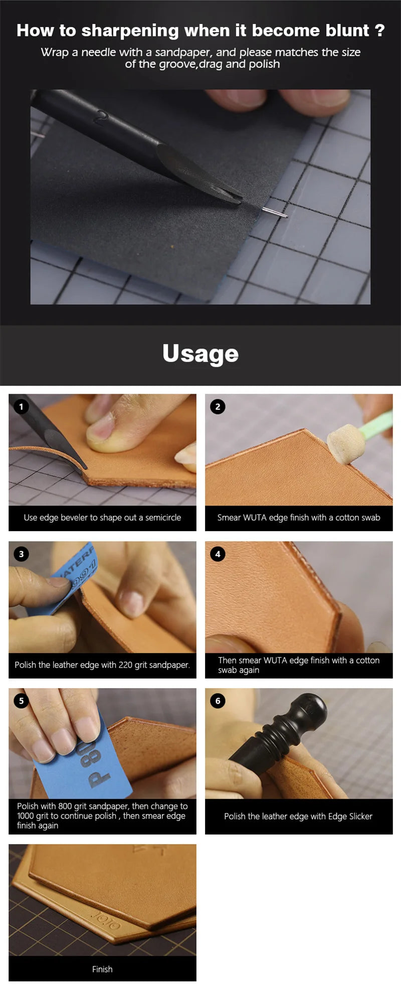 Wooden-Handle Leather Edge Beveler