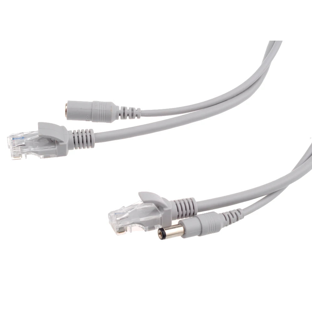 RJ45- og jævnstrømsforlængerkabel til CCTV-kameraer