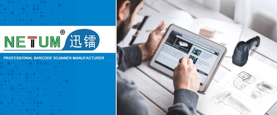 NETUM L8BL Blueooth Wireless 2D Barcode Scanner and L5 Wired QR Barcode Reader PDF417 Automatic Sensing for Pos Scanning 