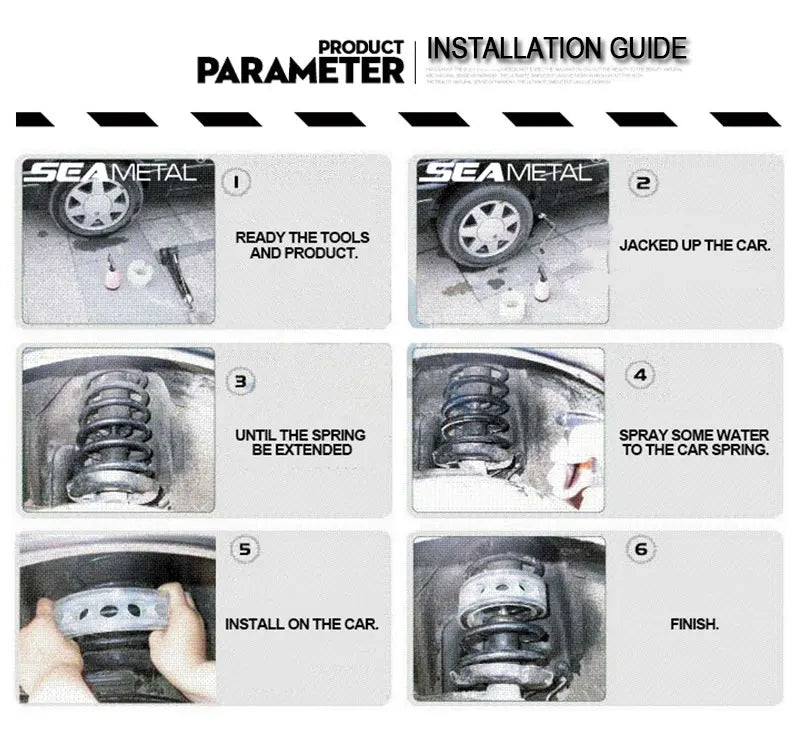 SEAMETAL Car Buffer Shock Absorber Spring Bumper Cover Rubber Protect Spring Gap Filling Buffer Universal Car Suspension Cushion