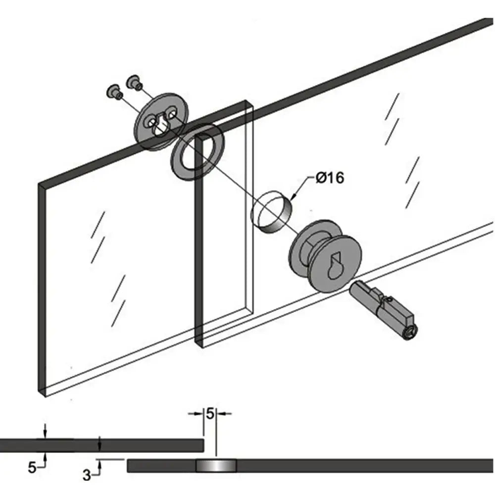 CYL170 Sliding-Glass Cabinet Lock