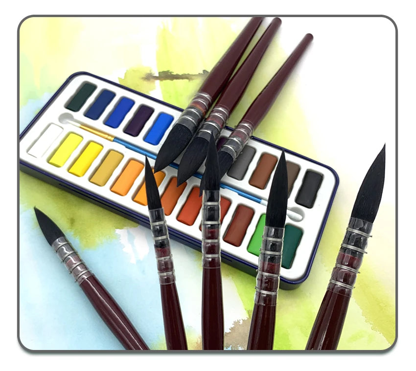 Umělecký ručně malovaný akvarelový štětcový pero