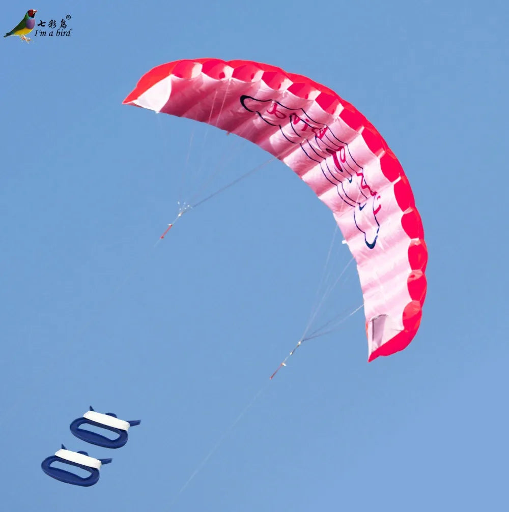 Outdoor Fun Sports Power Dual Line Stunt Parafoil Parachute Rainbow Sports Beach Kite For Beginner