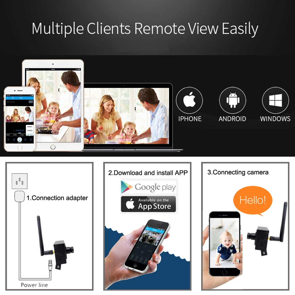 1080P mini WiFi bezpečnostná kamera s audio a upozorneniami na pohyb