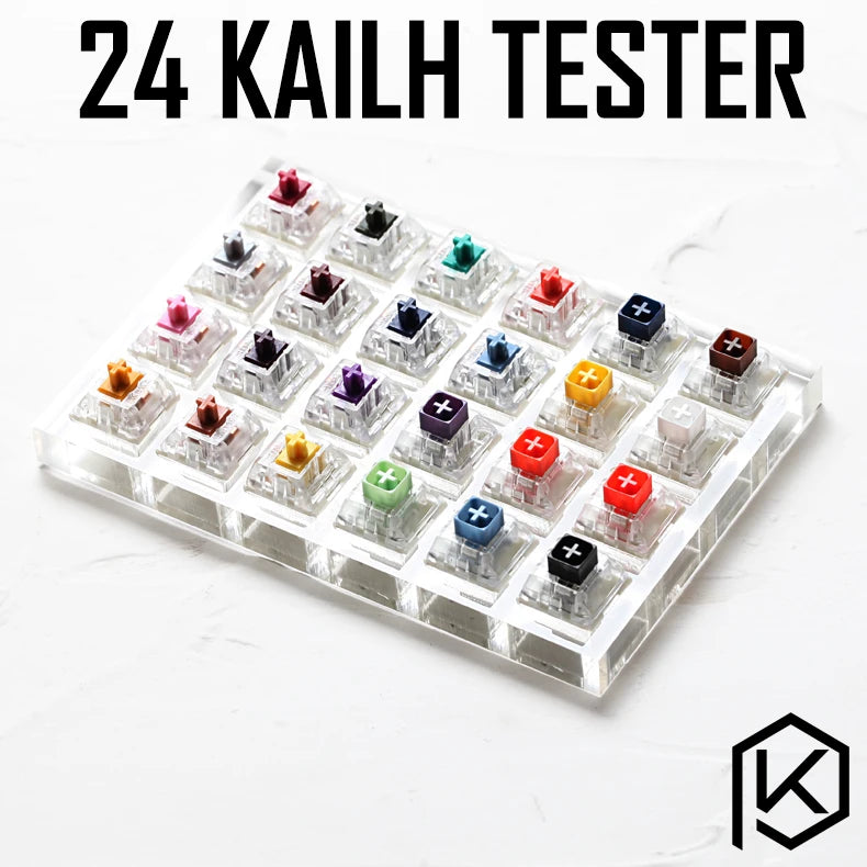 24-ütéses mechanikus billentyűzet tesztelő akril alappal