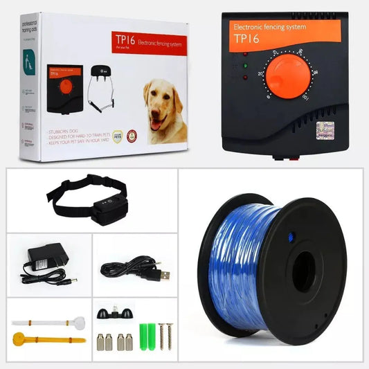 TP16 Pet Dog Electric Fence, Rechargeable Waterproof, 6 Level, Dog Wired Fence Containment, Pet Training Collar, Anti Run Away Spy-shop.com