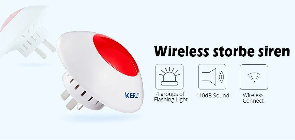 Wireless Indoor Siren Alarm Horn with Strobe Light